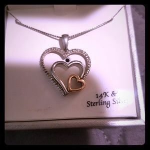 14K and Sterling Silver Heat Pendant Necklace